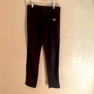 Black, Under Armor baseball pant, Youth Large